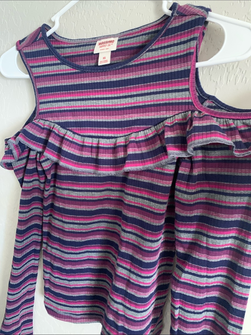 Mossimo Supply Co. Striped Cold-Shoulder Ruffle Top - Picture 6 of 9